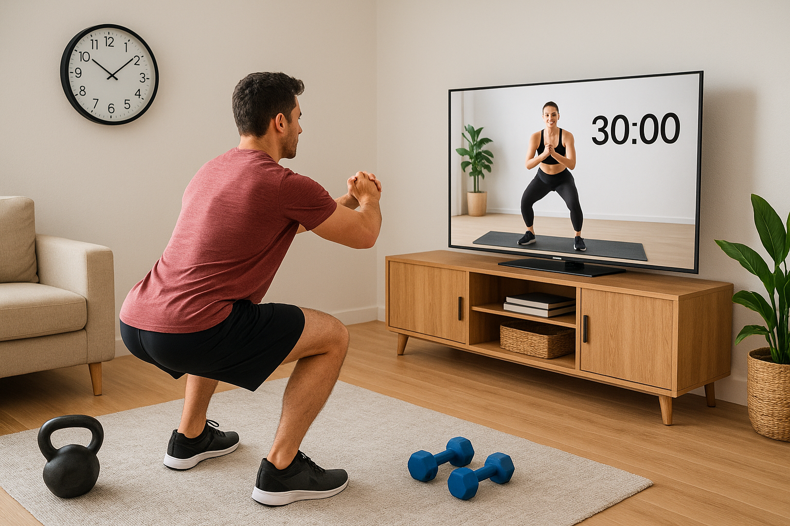 30-minute full body workout: smart TV program for busy people